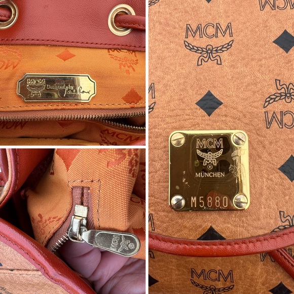 MCM Visetos Cognac Backpack - Picture 13 of 14